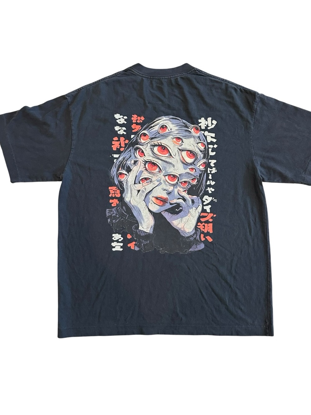THOUSAND EYES GAZE Vintage Wash TSHIRT Large L